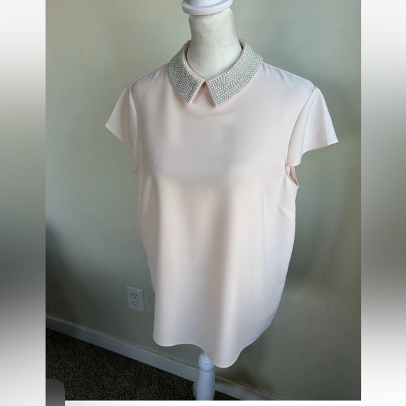 TED BAKER Hellia faux pearl bead embellished collar dressy blouse top 4 party 1 - Picture 5 of 11